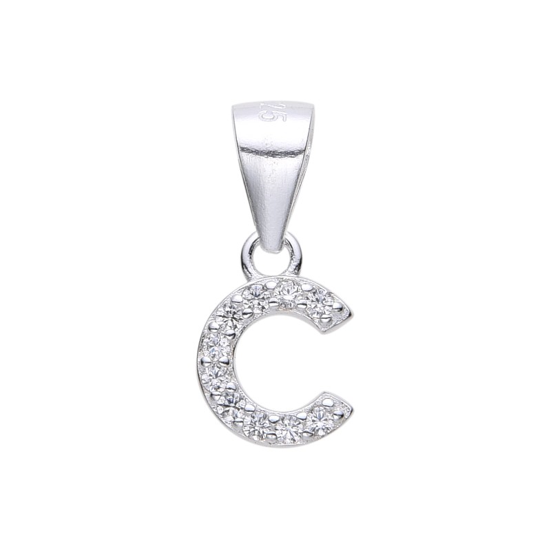 DIJE COLGANTE DE LETRA C MINI CON CIRCONES